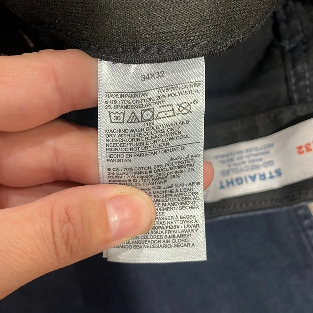 NWT Old Navy Men's Straight 360 Stretch Jeans Blue Black, 34x32